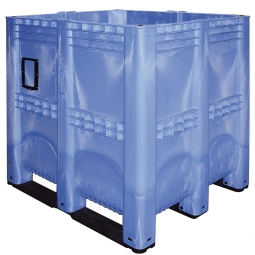Elefantenbox / XXL-Box mit 3 Kufen, LxBxH 1300x1150x1250 mm, blau, Inhalt 1400 Liter, Wände und Boden geschlossen