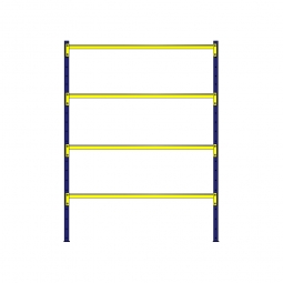 Weitspannregal mit 4 Stahlblechebenen, Stecksystem, BxTxH 1880x1205x2500 mm, Tragkraft 700 kg/Ebene
