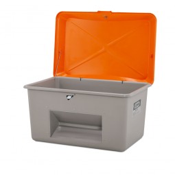 Streugut-Behälter, Volumen 400 L, grau/orange, BxTxH 1210x820x670 mm, glasfaserverstärkter Kunststoff (GFK)