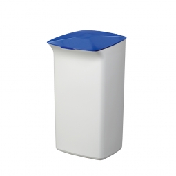 Abfall- und Wertstoffsammler mit Schanierdeckel, BxTxH 366x320x640 mm, 40 Liter, weiß/blau