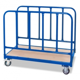 Rungenwagen mit 2 Stahlrohr-Seitenteilen, 2 Bockrollen und 2 Lenkrollen mit Feststellbremse, LxBxH 1000x500x865 mm, Tragkraft 250 kg