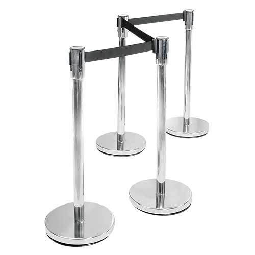 Personenleitsystem 2er-Set, Ständer ØxH 350/50x915 mm, Gurt BxH 1800x47