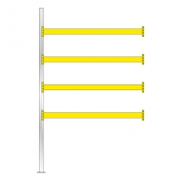Paletten-Anbauregal mit 4 Paar Tragbalken für 15 Europaletten, Fachlast 2900 kg/Tragbalkenpaar, BxTxH 2785 x 1100 x 4500 mm Paletten-Anbauregal mit 4 Paar Tragbalken für 15 Europaletten, Fachlast 2900 kg/Tragbalkenpaar, BxTxH 2785 x 1100 x 4500 mm