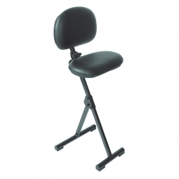 Stehhilfe, klappbar, Stahlrohr-Gestell schwarz, Sitz aus pflegeleichtem, strapazierfähigem Sitzbezug im Lederlook, schwarz