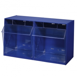 Kleinteilemagazin "Blue" mit 2 Klarsichtboxen, Set 6, BxHxT 600x350x310 mm, Behälter je BxTxH 265x241x221 mm