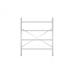 Aluminiumregal mit 4 Gitterböden, Stecksystem, BxTxH 1500x600x1800 mm, Nutztiefe 580 mm
