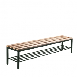 Freistehende Sitzbank mit Schuhrost, LxTxH 2000x355x420 mm Freistehende Sitzbank mit Schuhrost, LxTxH 2000x355x420 mm