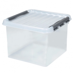 Clipbox mit Deckel, Inhalt 26 Liter, LxBxH 400x400x260 mm, Polypropylen (PP), transparent