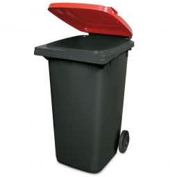 240 Liter MGB, Müllbehälter in grau mit rotem Deckel