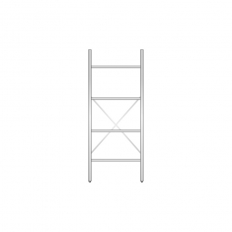 Aluminiumregal mit 4 Gitterböden, Stecksystem, BxTxH 800x600x2000 mm, Nutztiefe 580 mm