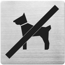 Hinweisschild "Hunde verboten", Edelstahl, HxBxT 90x90x1 mm