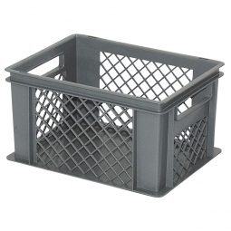 Eurobehälter mit 2 Durchfassgriffen, LxBxH 400x300x220 mm, 21 Liter, grau