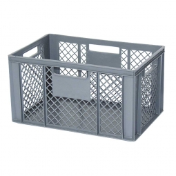 Eurobehälter mit 4 Durchfassgriffen, LxBxH 600x400x320 mm, 63 Liter, grau