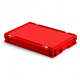 Euro-Deckelbehälter aus PP, LxBxH 600x400x85 mm, rot