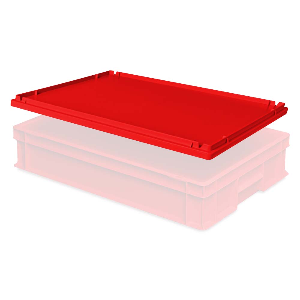 Stülpdeckel für Euro-Stapelbehälter, LxB 600x400 mm, Farbe rot | Deckel ...