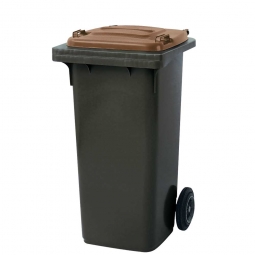 120 Liter MGB, Müllbehälter in anthrazit mit braunem Deckel