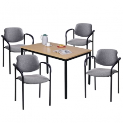 Tischgruppe "Relax", bestehend aus 4 Polsterstühlen und 1 Tisch