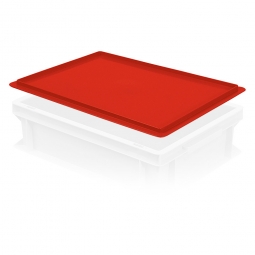 Auflagedeckel für Euro-Stapelbehälter, LxB 400x300 mm, rot, Gewicht 450 g