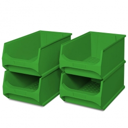 4x Sichtbox PROFI LB 2, grün, Inhalt 21,8 Liter, LxBxH 500x300x200 mm, innen 425x270x190 mm