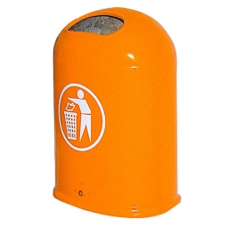 Feuerverzinkter Abfallbehälter mit Bodenklappe, 45 Liter, orange, BxTxH 430x330x600 mm