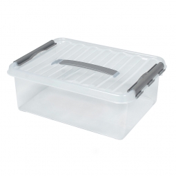 Clipbox mit Deckel, Inhalt 12 Liter, LxBxH 400x300x140 mm, Polypropylen (PP), transparent
