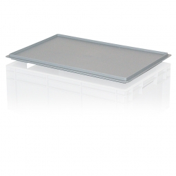 Auflagedeckel für Euro-Stapelbehälter, LxB 600x400 mm, grau, Gewicht 900 g