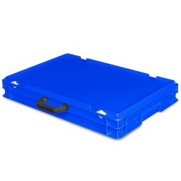Euro-Koffer aus PP mit Tragegriff, LxBxH 600x400x85 mm, blau