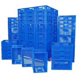 Spar-Set Brotkorb/Bäckerkiste, 42 x 600x400x150mm, 36 x 600x400x320mm, blau