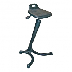 Stehhilfe, Gestell aus Stahlrohr, schwarz, Sitz aus strapazierfähigem PU-Schaum, mit Griff