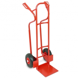 Stahl-Stapelkarre mit pannensicheren Reifen, BxTxH 520x550x1170 mm, Tragkraft 200 kg, RAL 3000 Feuerrot