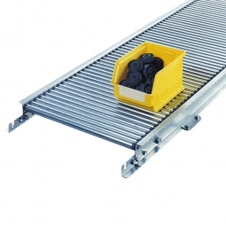 Klein-Rollenbahn, LxB 2000x240 mm, Bahnbreite: 200 mm, Achsabstand: 50 mm, Tragrollen Ø 30x1,0 mm