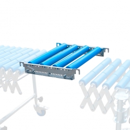 Verbindungsstück für Scheren-Rollenbahnen mit Kunststoff-Tragrollen, Bahnbreite 600 mm