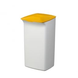 Abfall- und Wertstoffsammler mit Schanierdeckel, BxTxH 366x320x640 mm, 40 Liter, weiß/gelb