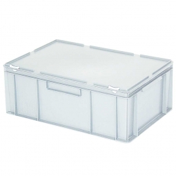 Euro-Aufbewahrungsbox mit Deckel, LxBxH 600x400x230 mm, 43 Liter, weiß