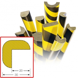 Kantenschutz Winkel, selbstklebend, Profil 30x30 mm, Länge 1000 mm, Farbe gelb/schwarz