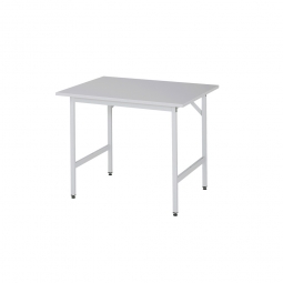 Arbeitstisch mit Melaminharz-Tischplatte, BxTxH 1000x800x800-850 mm, Gestell lichtgrau RAL 7035