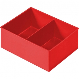 Einsatzkasten für Stapelbehälter, mit Trennwand, LxBxH 170x137x65 mm, Polystyrol (PS) rot