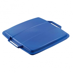 Deckel für Abfall- und Wertstoffbehälter 90 Liter, mit Griffen für leichtes Abnehmen, eckig, blau