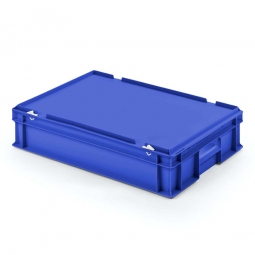 Euro-Deckelbehälter aus PP, LxBxH 600x400x130 mm, blau
