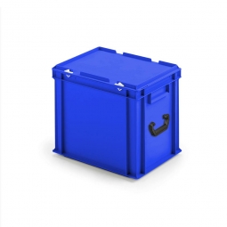 Euro-Koffer aus PP mit 2 Tragegriffen, LxBxH 400x300x330 mm, blau