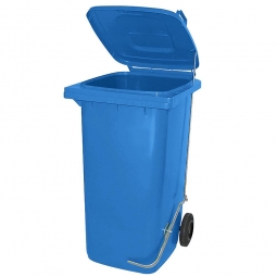 Müllbehälter 240 Liter, blau, mit Fußpedal, BxTxH 580x730x1075 mm, Niederdruck-Polyethylen (PE-HD)