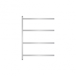 Edelstahl-Steck-Anbauregal, BxTxH 1475x500x2000 mm, mit 4 Regalböden T: 450 mm