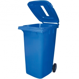 Müllbehälter mit Einwurfschlitz, BxTxH 580x740x1070 mm, 240 Liter, blau