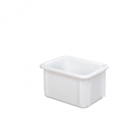 Euro-Schwerlastbehälter, LxBxH 400x300x215 mm, weiß, Boden und Wände geschlossen, Inhalt 18 Liter