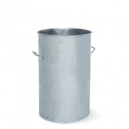 Stahl-Mülltonne, Volumen 60 Liter, feuerverzinkt, HxØ 630x380 mm, 2 Tragegriffe