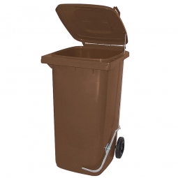 Müllbehälter, 80 Liter, braun, mit Fußpedal, BxTxH 445x520x930 mm, Niederdruck-Polyethylen (PE-HD)
