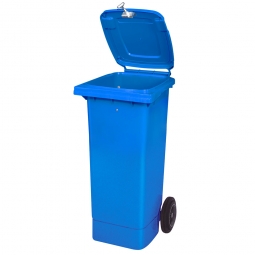 Müllbehälter mit Dreikantschlüssel verschließbar, BxTxH 445x520x930 mm, 80 Liter, blau