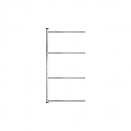 Fachboden-Steck-Anbauregal, glanzverzinkt, BxTxH 1235x515x2000 mm, mit 4 Fachböden Fachboden-Steck-Anbauregal, glanzverzinkt, BxTxH 1235x515x2000 mm, mit 4 Fachböden