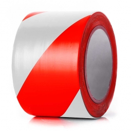 Bodenmarkierungsband, Stärke 0,15 mm, Breite 75 mm, rot/weiß
