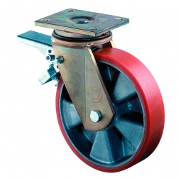 Schwerlast-Lenkrolle mit Feststellbremse, Rad-ØxB 100x30 mm, Tragkraft 200 kg